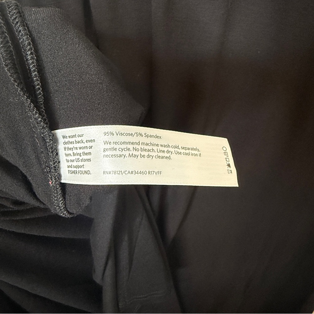 Eileen Fisher Long Sleeve Jersey Tunic Top Black XL Lightweight Lagenlook Comfy - Picture 8 of 9